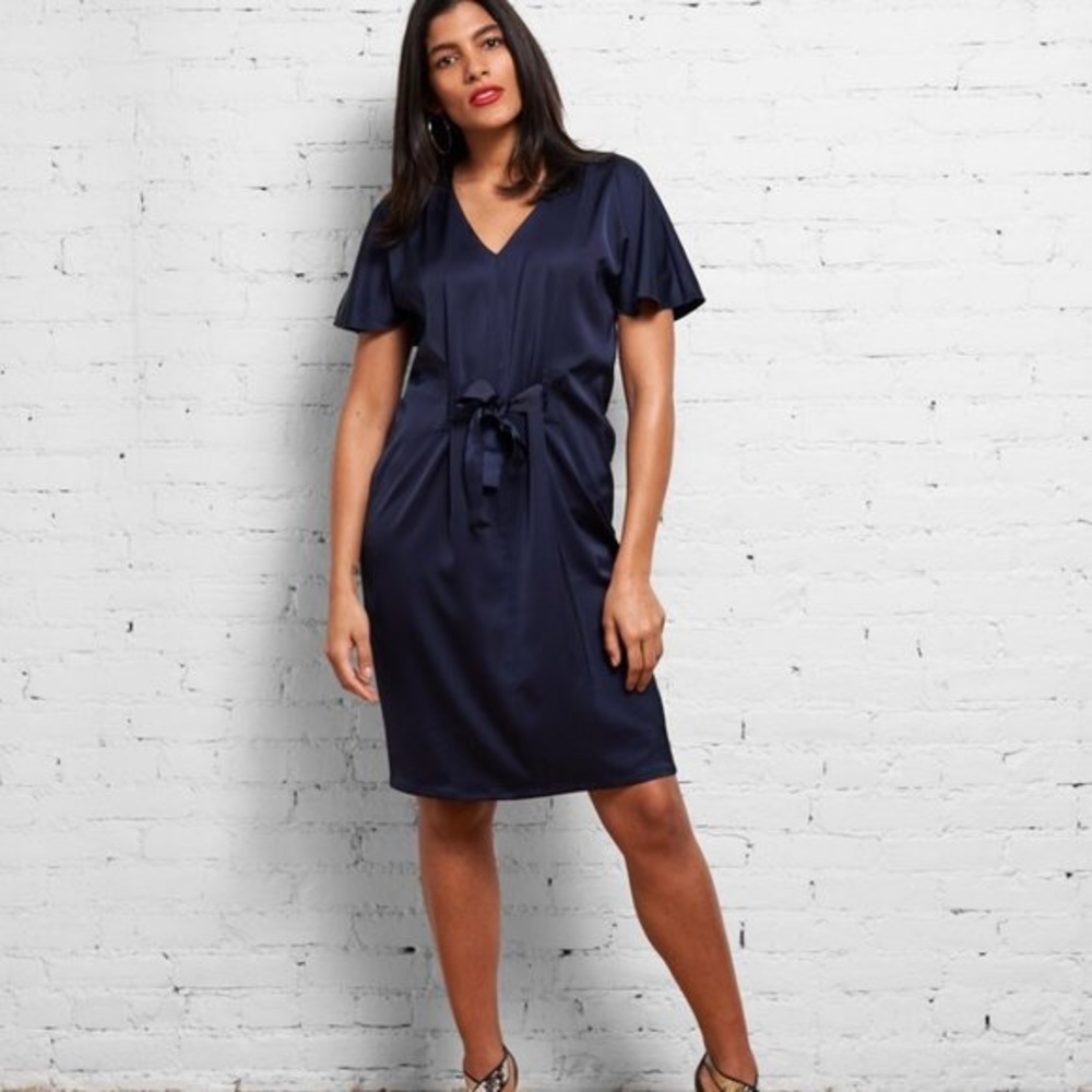 Universal Standard Ribbon Tie Dress Fits L